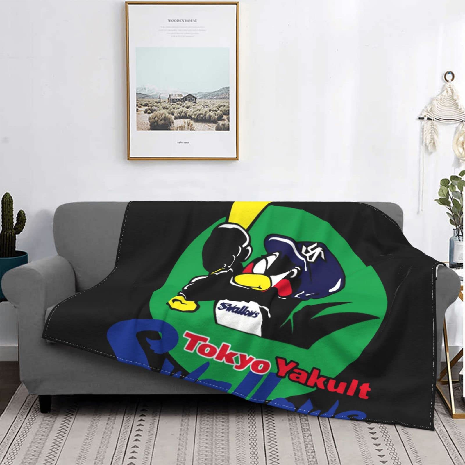 

Tokyo Yakult Swallows Tsubakuro Blanket, Fluffy and Stylish Flannel Blanket, Washable, All-Season, Cold Weather, Cute, Lap Blanket