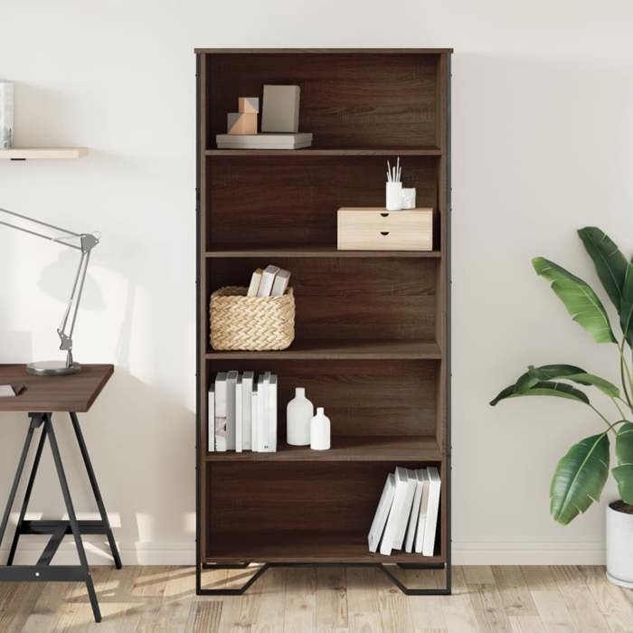 VidaXL Bookcase Brown Oak 80x31x169 Cm Engineered Wood 3295316