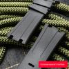 Klassisches schwarzes Uhrenarmband für Audemars und Piguet Royal Oak Strap FÜR AP 15710 26470 Gummi-Uhrenarmband Dornschließe Silikonband 28mm