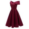 Women Vintage Princess Floral Lace Cocktail V-Neck Party Aline Swing Dress