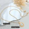 Elegant Gold-Plated Titanium Steel Necklace with Oval White Sea Shell Pendant