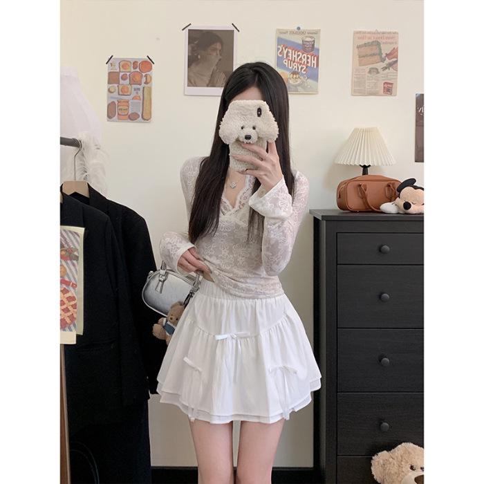 

Women s High Waist Slimming White A-Line Midi Skirt - Summer 2025 Pleated Mini Small