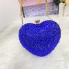Luxus Herzform Diamant Kristall Abend-Kupplungstasche Steine Strass Mini-Handtasche für Hochzeitsfeier Schultertasche Griff