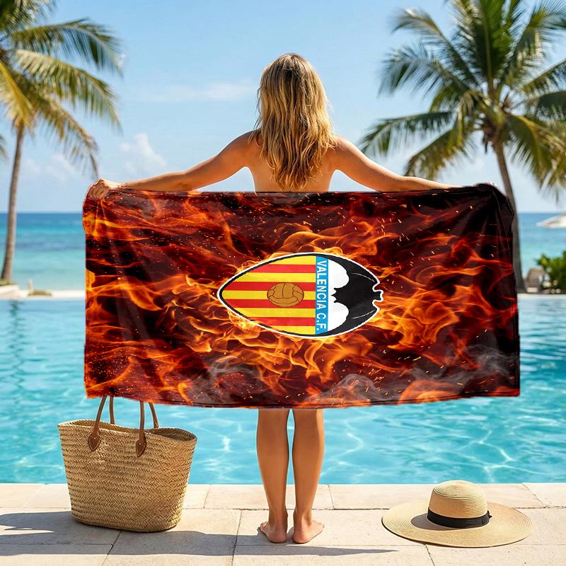 Valencia FC print Quick Dry Beach Towel Microfiber Absorbent Portable Travel Swimming Towel