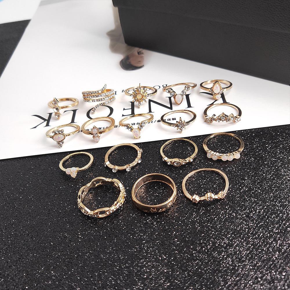 Bohemian Ring 17-Piece Diamond Set Ring Jewelry