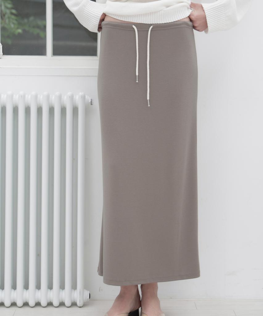 Deomago Relaxed Elastic Skirt_Khaki Beige