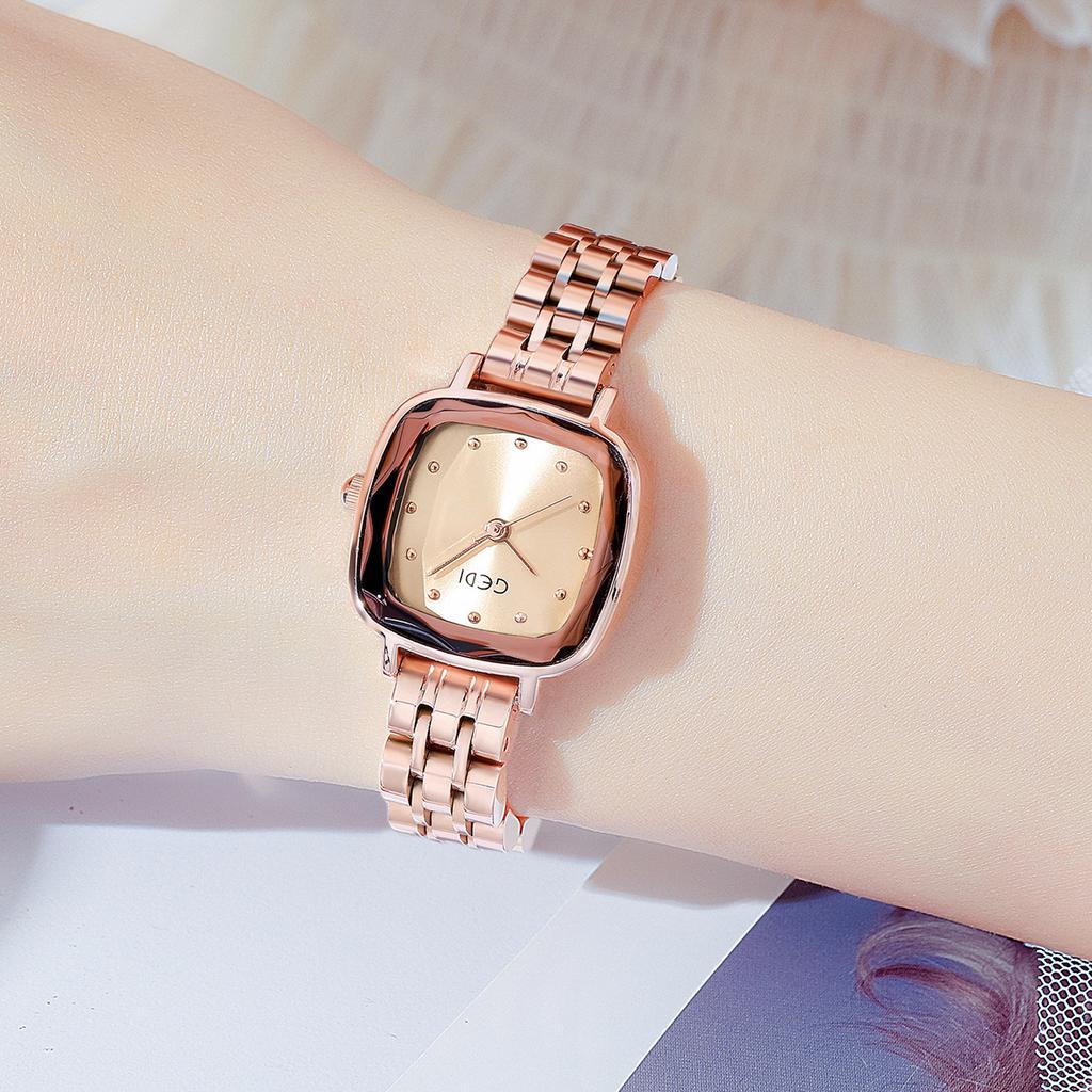 Steel Belt Watch Women'S Fashion Square Watch Casual Waterproof Quartz Watch