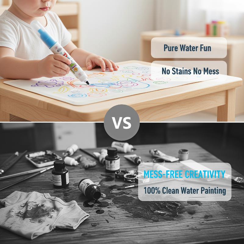 5Pcs Reusable Magic Water Pen For Water No Mess Refillable Coloring Paintbrush