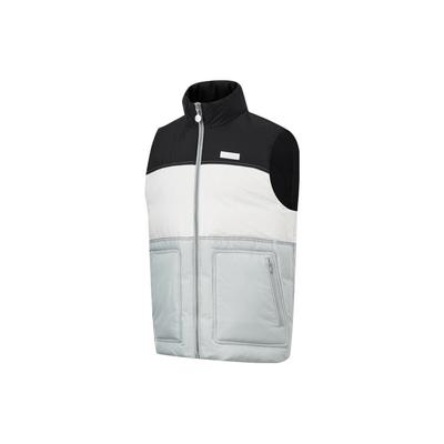 Sports Lifestyle Series Color-Block Stand-Up Collar Casual Warm Sleeveless Vest Men Vests Brick-Gray Cream-White Black AMRT013-2