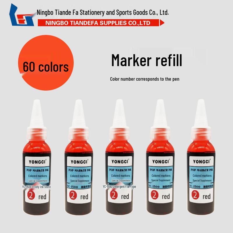 

Anime Marker Refill - Quick-Drying Colored Ink for Broad-Tip Markers 50ml Pink Bottle