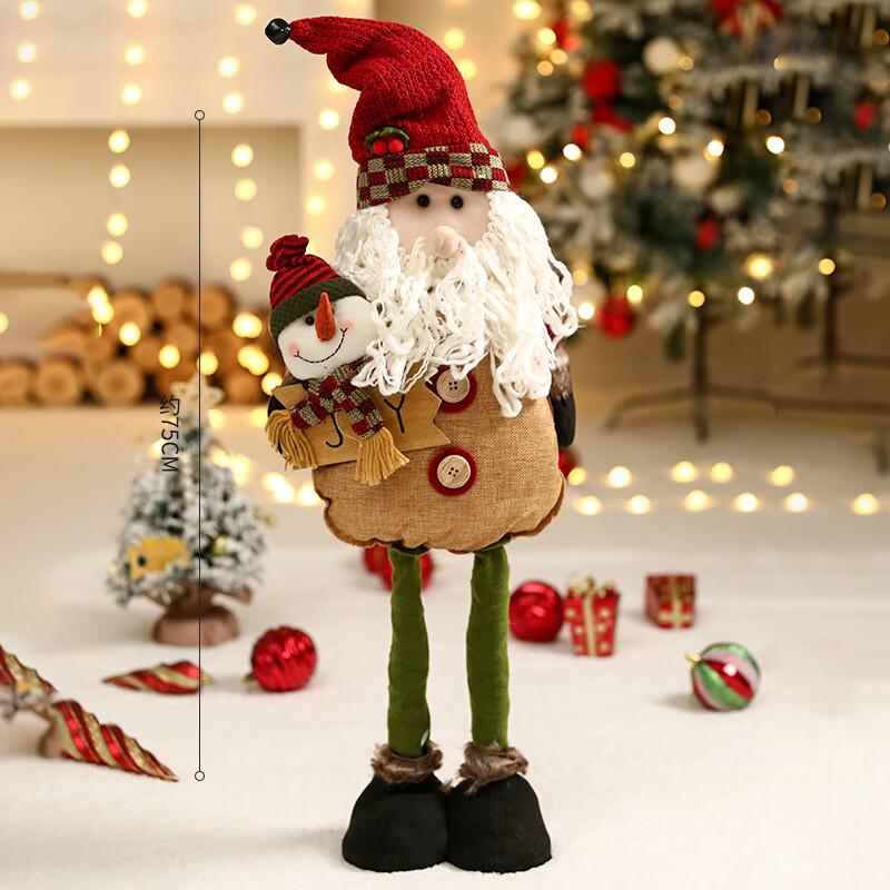 Christmas Large Burlap Snowman Figurine