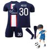Paris Home Jersey Set Messi 30 Mbappe 7 Neymar 10 Polyester Soccer Kit