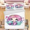 Mermaid Duvet Cover Cartoon Set Bedding, Cute Printed Cartoon Quilt Cover Comforter Sets Home Bedroom Decoration