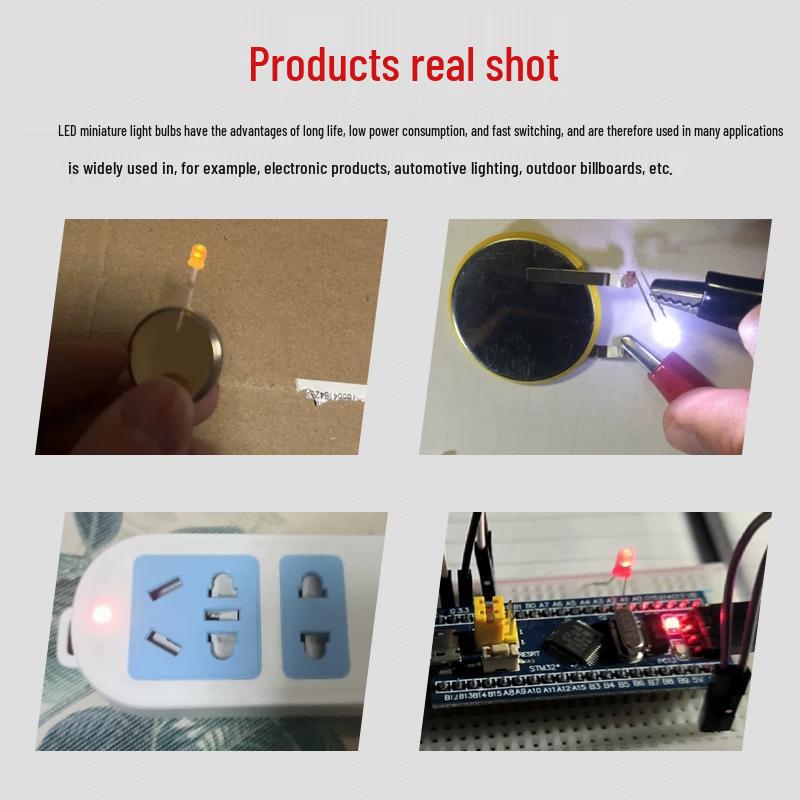 3mm LED Glühbirnenlicht: Rot, Grün, Gelb, Blau, Orange Lampenperle - Direktsteckkomponente