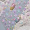 Nail Ribbon Sticker Colorful Bagful Jellyfish Bubbles Starfish stickers for Nails Stickers Self-adhesive Manicure Decal ZJT22