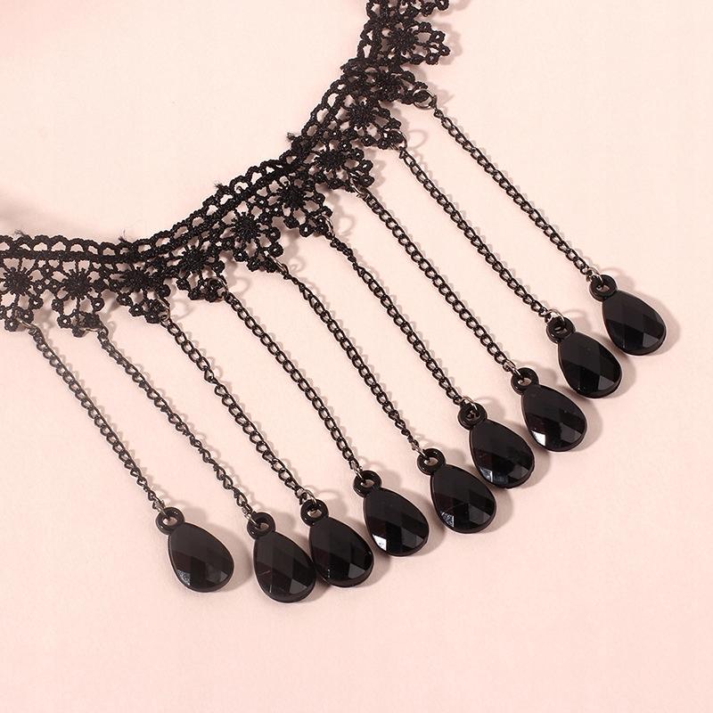 Choker Lace Embroidery Black Necklace Gothic Ch01