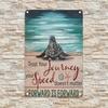 Aluminum Trust Your Journey Inspirational Wall Art Sign  Rustic Coastal Design with Waves Starfish  Shells BeachThemed
