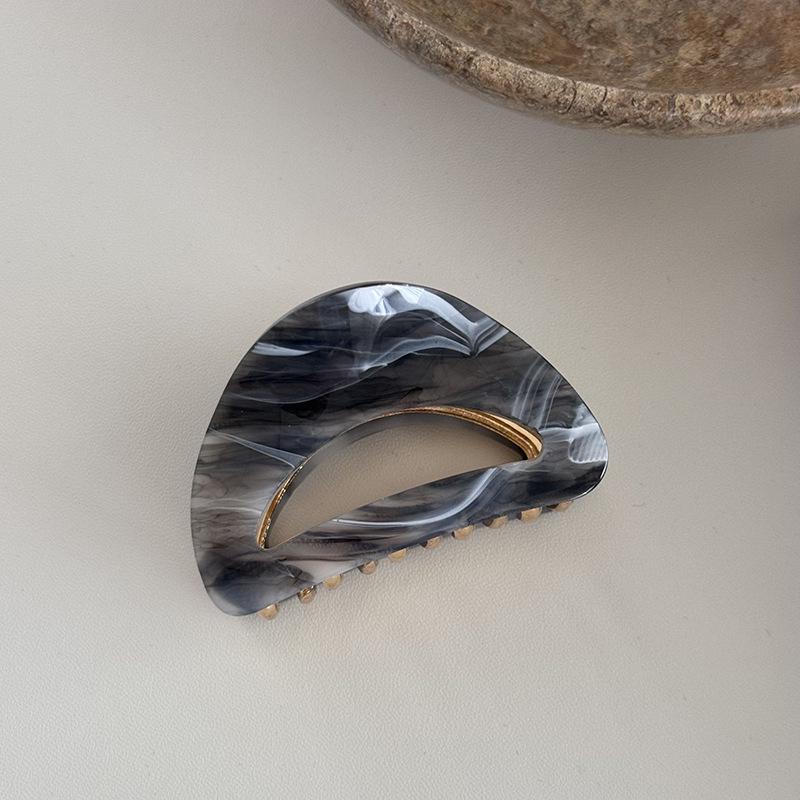 Korean Leopard Print Acetate Metal Hair Clip - Elegant Retro Claw Accessory