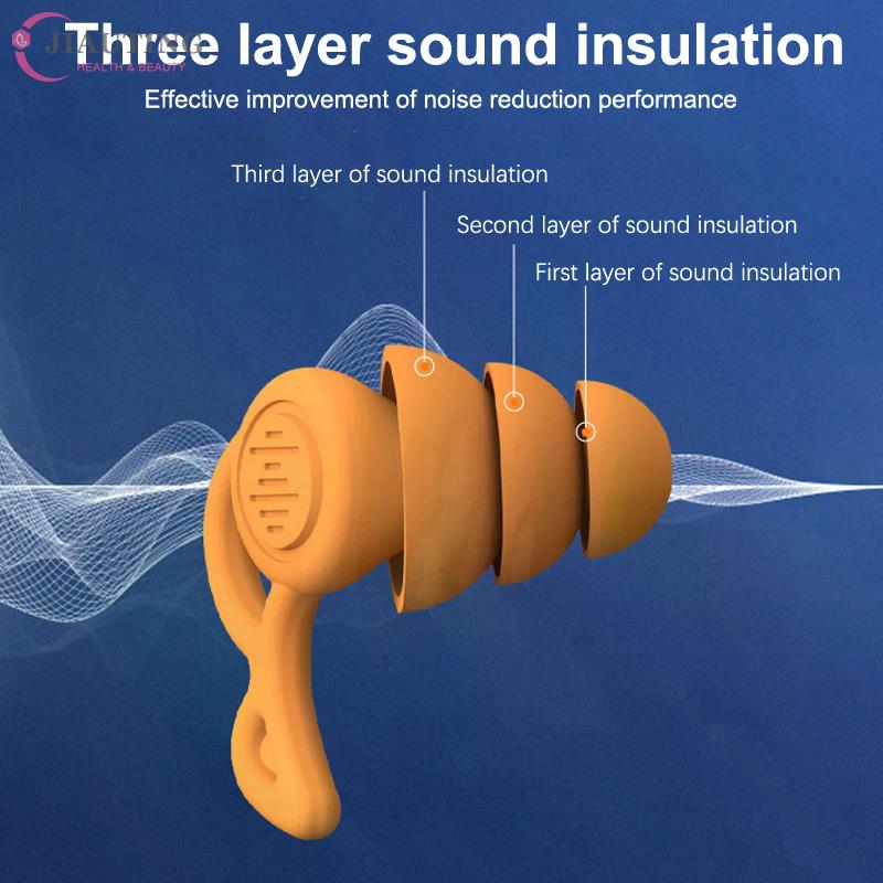 3 Layers Ear Plugs For Sleep Noise Reduction And Muting Silicone Earplugs Reusable Hearing Protection Sound Blocking Earplugs
