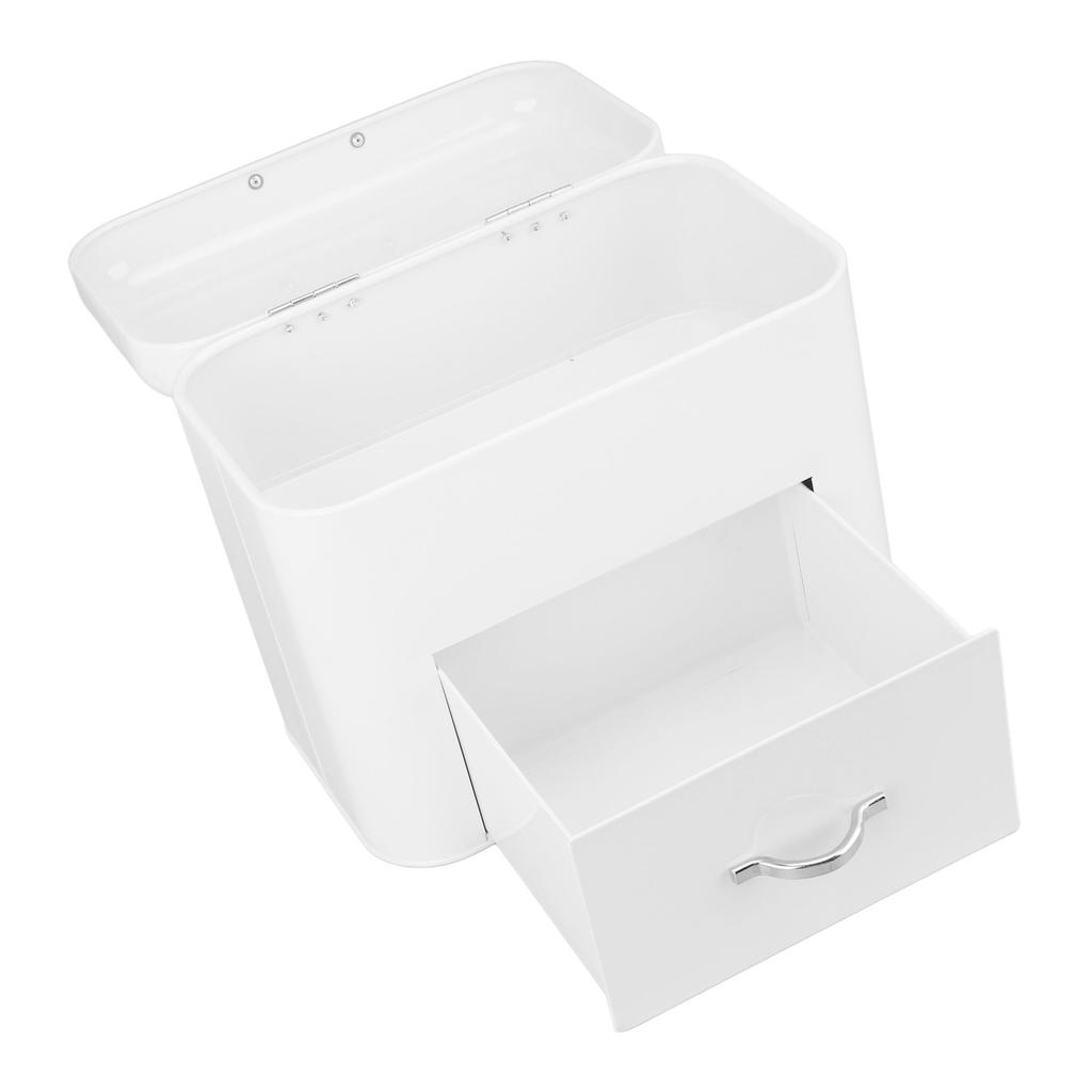 Iron Bread Box 2 Shelves Large Capacity Large Farmhouse Bread Container for Bread Bagels