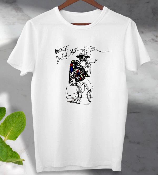 

Hunter Thompson Dr Gonz Cartoon Film movie Anime 100% Cotton T-shirt Mens Tees Top Meme Top Unisex Ladies L