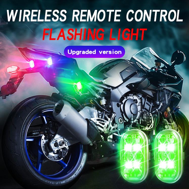 2/4pcs Wireless Remote Control LED Strobe Light for Car Auto Motorcycle Bike Drone Scooter Anti-collision Warning Lamp Flash