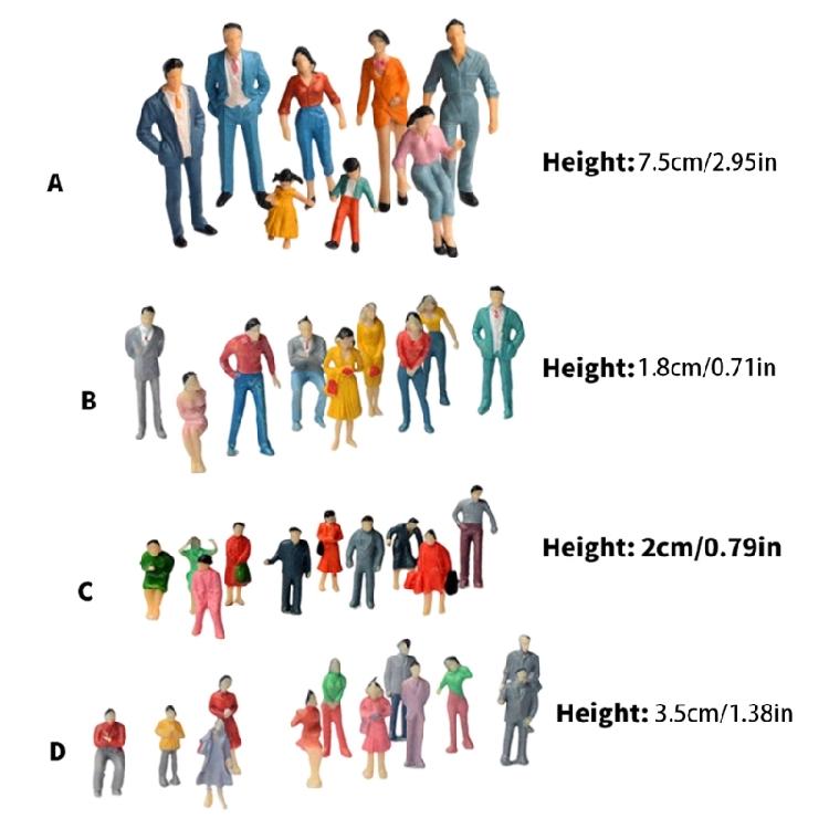 25Pcs Assorted Poses Model Train Layout Miniature People Figurines Perfect For DIY Crafts And Exhibits Decoration
