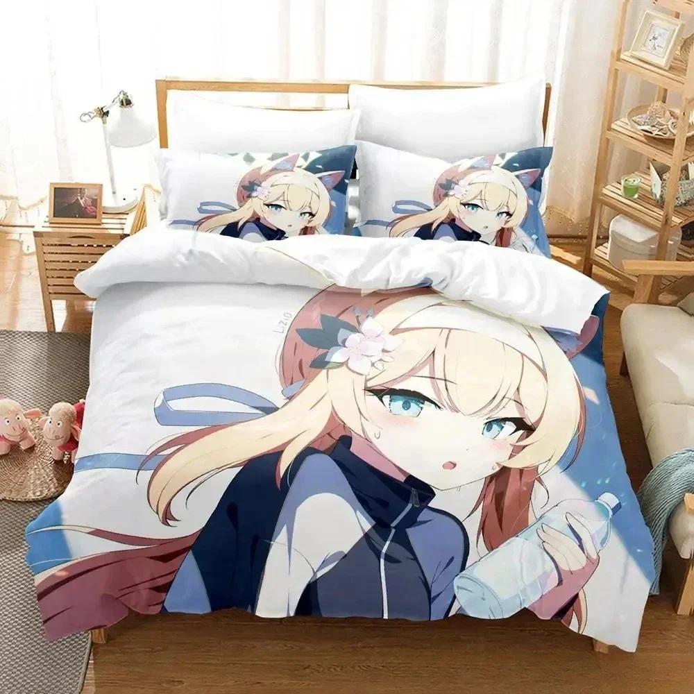3D Print   NEKOPARA OVA Bedding Set Printed Bed Set With Pillowcase Bed Duvet Cover Soft Queen King Size Bedclothes Home