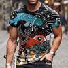 Vintage Ethnic Style Pattern T-Shirts Summer Fashion Trend Short Sleeve Casual Streetwear Loose Mens Clothing 3D Printed Men's T-shirts