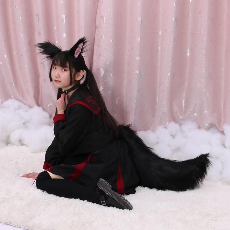 Fermaglio per Capelli a Forma di Orecchie di Animale in Peluche Fatto a Mano Cosplay - Orecchie di Volpe Lupo Gatto in Diversi Colori Stile Anime Lolita