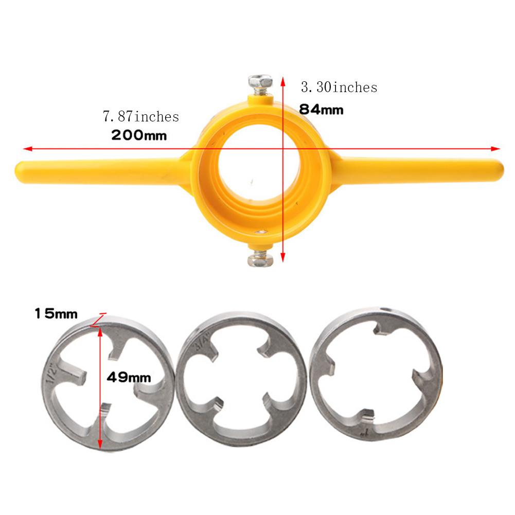 6 Pezzi Utensile Filettatore Tubi Kit Utensili Idraulici Kit Filiera per Filettatura Tubi in Plastica con 3 Filiere 1/2” 3/4" 1”