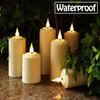 Rechargeable Flameless Candles with Remote Timer, in/Outdoor Waterproof LED Flickering Pillar Candles Set of 6 (D2 x H4/5.5/6.5"), Battery Operated