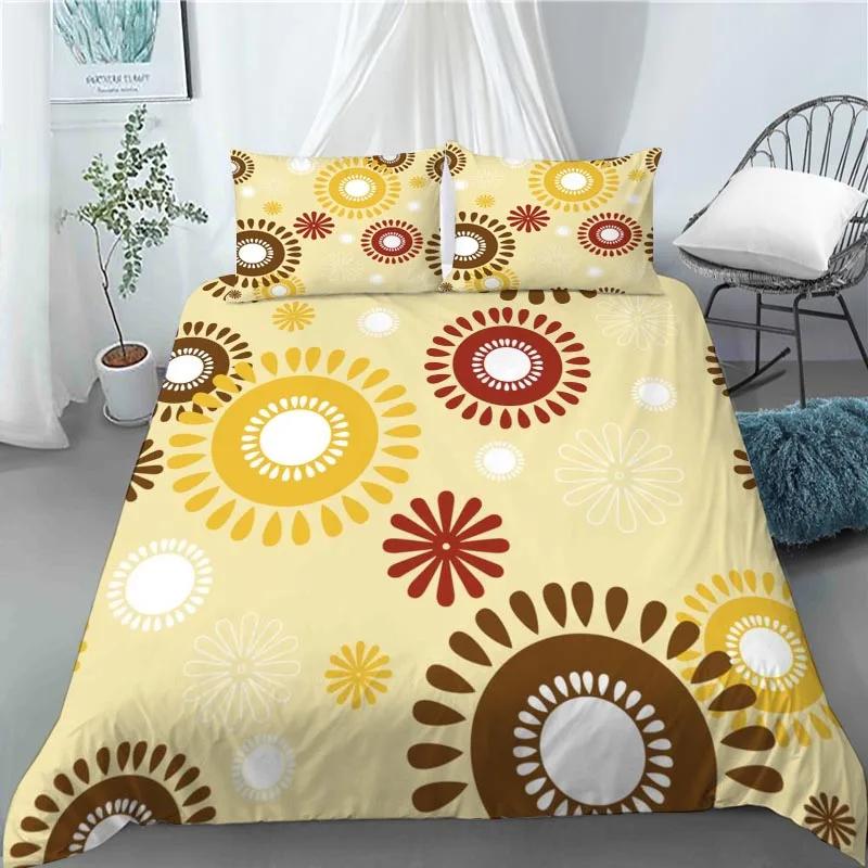 3D Circle Line Geometry Duvet Cover Polyester Queen King Size Quilt Cover With Pillowcase For Kids Teens Home Bedroom Decor Gift