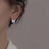 Silver Color Hollow Butterfly Tassel Earrings for Women Simple Curved Hook Screw Buckle Earrings Y2K Elegent Jewelry Gift