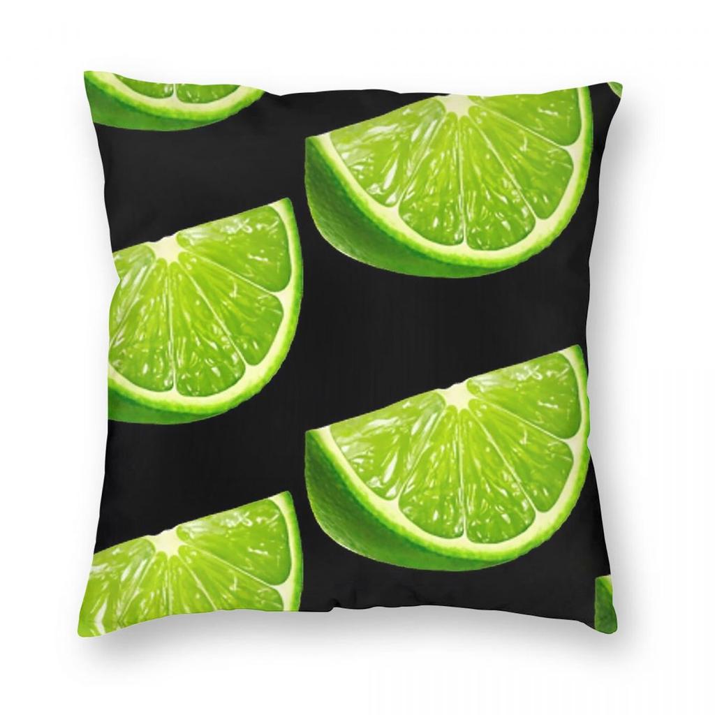 Lime Wedge Fruit Square Pillowcase Polyester Linen Velvet Creative Zip Decorative Pillow Case Home Cushion Cover x