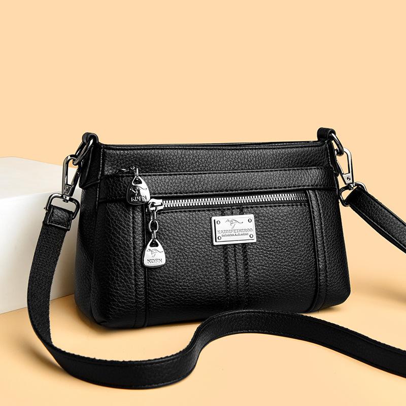 Soft Leather Versatile Middle-aged Mom Bag Large-capacity Single-shoulder Crossbody Bag