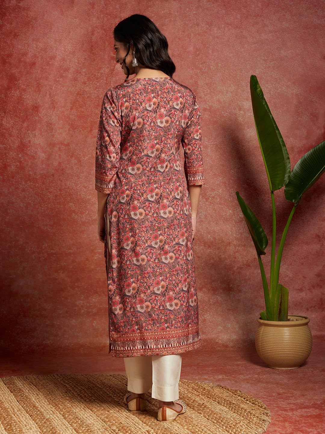 Libas Women s Crepe Printed Straight Kurta (26563_Multicoloured XS