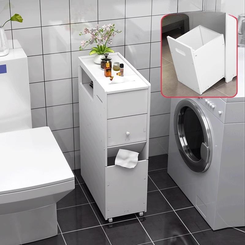 Space Saving Bathroom StorageCabinet with Adjustable Shelves,Waterproof NarrowTower Organizer forOver-Toilet Multifunctional Use