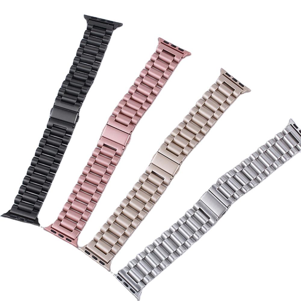 Keepwin Metal Material Solid Watch Band Mesh Wrist Metal Stainless Steel Watch Band Strap for Apple IWatch 9 8 7 6 5 4 3 2 1 SE
