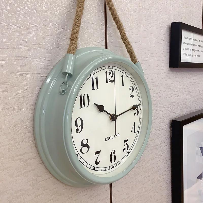 Metal Wall Clock Vintage Decor Home Living Room Wall Hanging Decoration Accessories Kitchen Room Decorative 3D Creative Clock