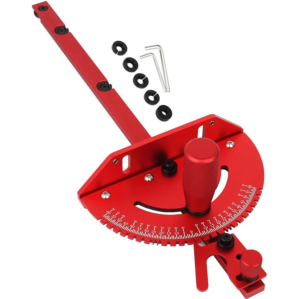 Aluminum Alloy Miter Gauge for Table Saw with Adjustable Locking Mechanism - Precision Woodworking Tool for Cutting Assembly
