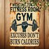 Vintage Gym Motivational Metal Wall Decor Sign