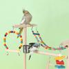 Lovebird Parrots Cage Perch Stand Bridge Colorful Swing Climbing Wooden Training Ladder Toy for Bird