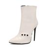 Stivaletti Sexy con Tacco a Spillo da Donna Punta Affusolata Tacchi Super Sottili Scarpe Autunno Inverno 2024 Calzature Nere con Decorazioni Deading