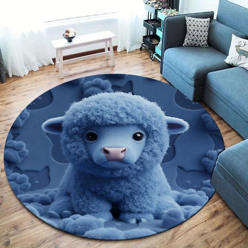 Furryanimals Round Area Rug,Carpet Rug for Living Room Bedroom Sofa Playroom Decor,Non slip Floor Mat