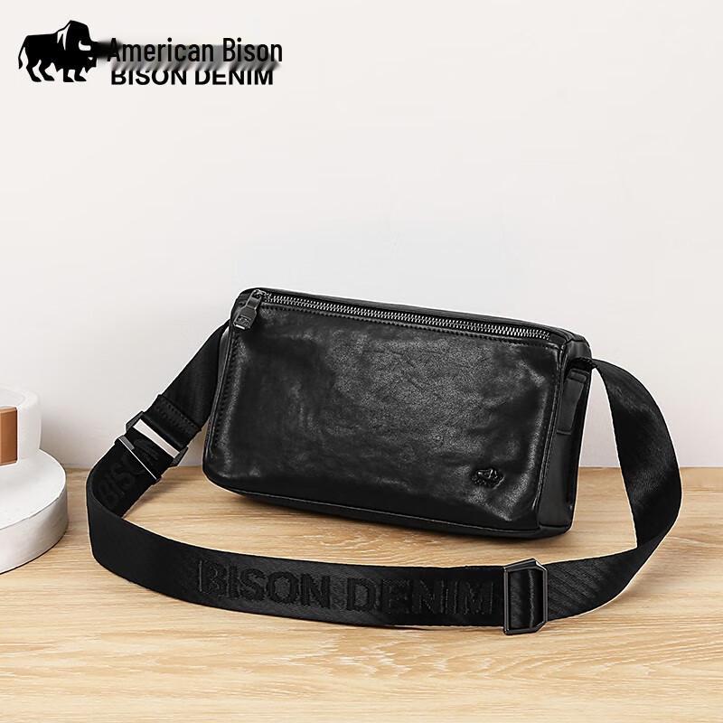 Men s Genuine Leather Crossbody Shoulder Bag