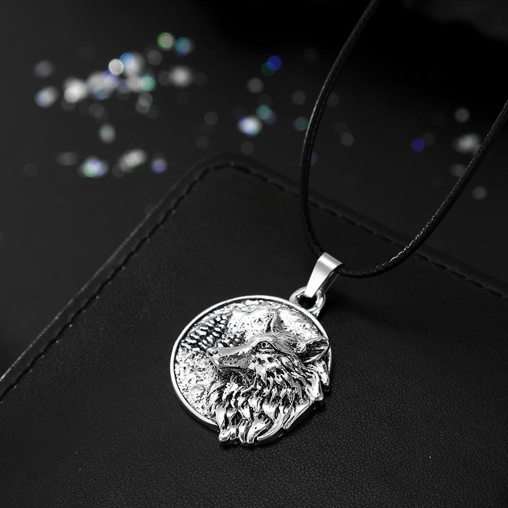 Viking Retro Wolf Head Pendant Necklace - European & American Style Fashionable Men s Accessory