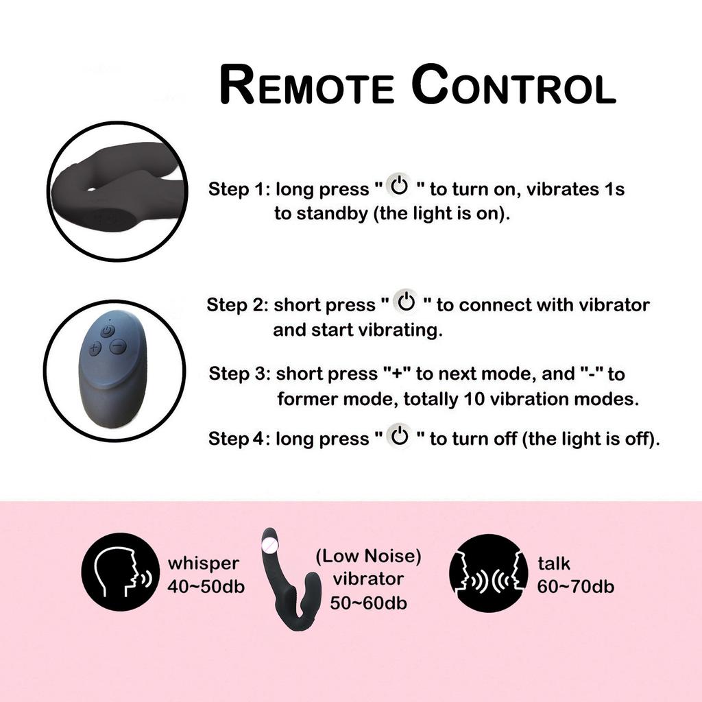 Strapless Strap-on Dildos Vibrator with Remote Control for Women Lesbian Couples G Spot Sex Toys with Clitoris Stimulator Double-headed Masturbator
