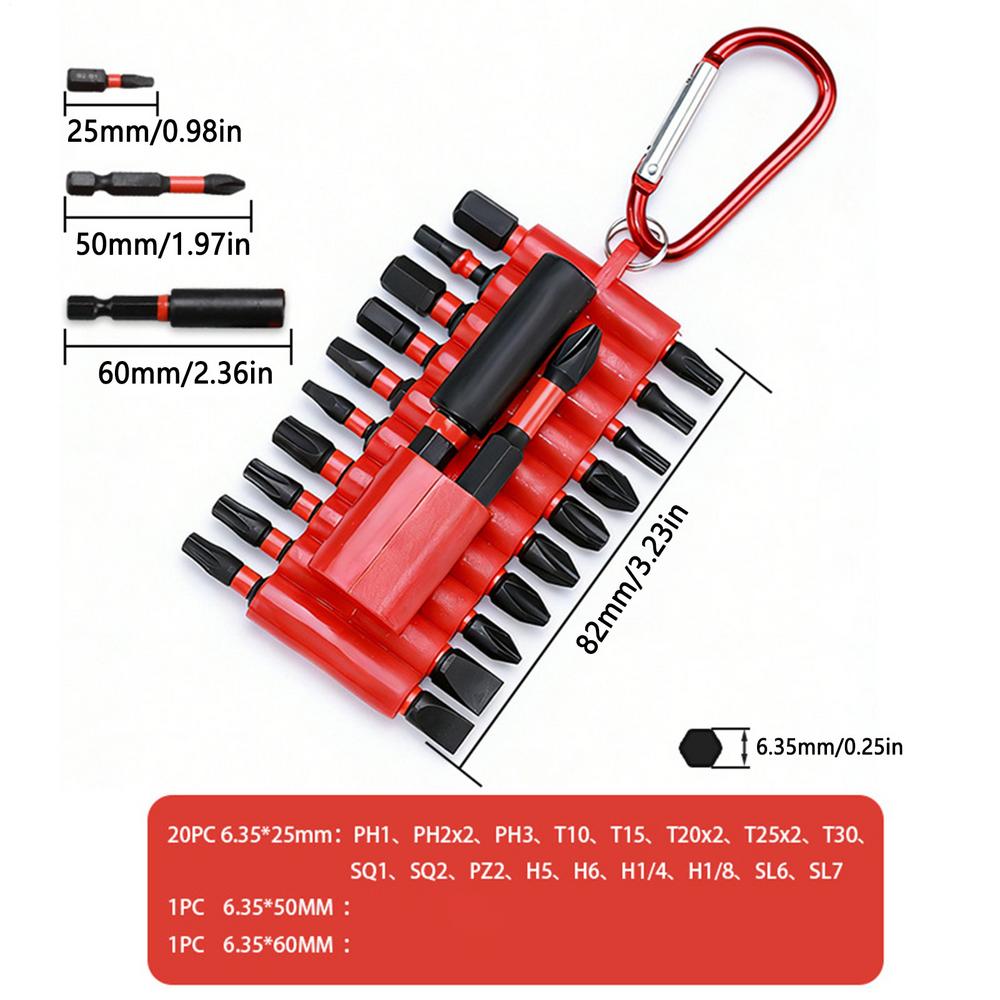 Screw Driver Bit Set Multifunctional 1/4-Inch Hex Shank Magnetic Screw Driver Bits For Drills Car Bike Repair Auto Maintenance