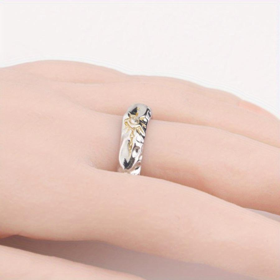 1pc Retro Bohemian Sun Totem Unisex Adjustable Open Ring, Trendy Fashion Accessory, Copper Cold Style, Suitable for Daily, Party Wear, Black Friday